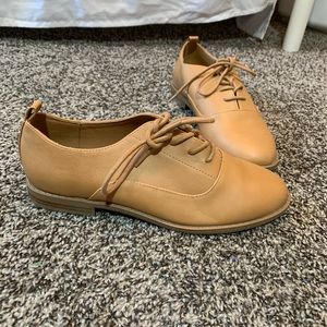 Tan Faux Leather Loafers
